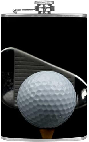 Flasque avec entonnoir Flacons personnalisés,Jeu de balle de golf sportif,Petit flacon portatif en acier inoxydable pour l'alcool