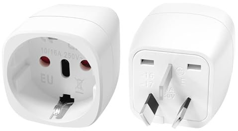 2 Stück Adapter Australien, Deutschland auf Australien Reiseadapter, Reiseadapter China Neuseeland Deutschland Stecker, Steckdosenadapter China, Typ I Adapter für China/Argentinien/Neuseeland/Fidschi