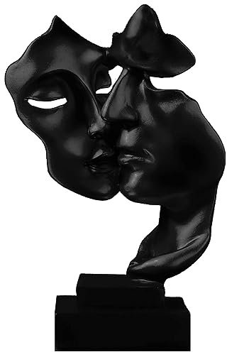 Moaobooh Skulptur Deko, Deko Wohnzimmer Modern Harz Skulptur Stabile Platzierung Geeignet FüR Die Dekoration Von Wohnzimmer, Bar, Zimmer, BüRo (Schwarz)