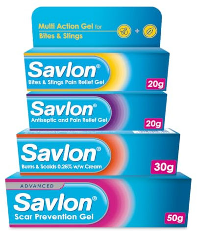 Savlon Antiseptic Cream (1 x 60g) and Scar Prevention Gel (1 x 50g), Fast-Acting Relief, Soothing, Healing, Reduces Swelling and Discomfort, Essential First Aid Bundle (Pack of 2)