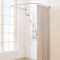 Yampos Bastone Tenda Doccia a Forma di U, [Entrambi i lati: 60 cm - 132 cm, Medio: 76,2 cm - 116,8 cm] Barra Doccia Angolare Regolabile per il Bagno con 12 Ganci e Supporto per Soffitto