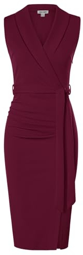 GRACE KARIN Abito Bodycon Midi da Donna Senza Maniche Top Gilet Avvolgente Abiti da Lavoro Casual per Ufficio