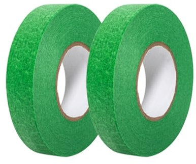 June tech Lot de 2 rubans de masquage de qualité supérieure - 20 mm x 50 m - Vert - Faible adhérence - Pour peintres et artistes