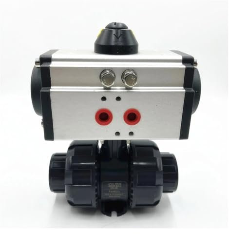 CDPDUGMN Rohr-ID 90 mm, PVC, 3 Zoll, DN80, Verbindungsanschluss, pneumatischer Kugelhahn, PTFE-Dichtung, doppeltwirkender Stellantrieb