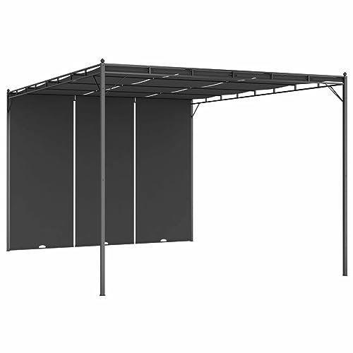 ShGaxin Gartenpavillon, Faltpavillon, Pergola, Partyzelt, Standmarkise, Sonnenzelt, Garten Pavillion, Grillpavillon, mit Seitenvorhang 4x3x2,25 m Anthrazit