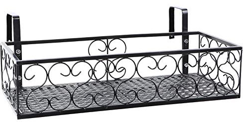TIKATARER Ringhiera Sospesa per Fioriere da Balcone, 50 X 20 X 12 Cm, Decorazione per Balcone Porta Piante per Balcone Ringhiera Mensola Recinzione, Accessori per Balcone per Giardino
