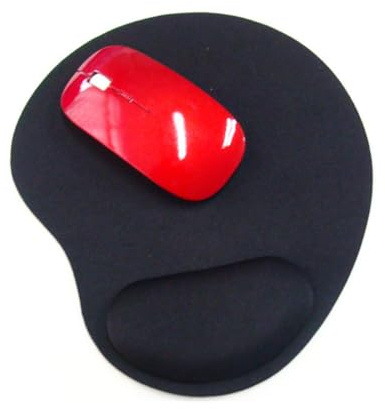 Ergonomisches Mauspad Mit Handgelenkauflage, Rutschfestes Silikon Und Mutispandex, Ideal FüR BüRo Und Reisen, 23x18x1.5 cm, Schwarz