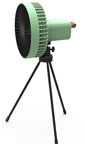 Pocoiau Ventilador pequeño de 3 velocidades para tienda de campaña, ventilador de escritorio recargable por USB, 1200 mAh, ventilador de escritorio con trípode para exteriores