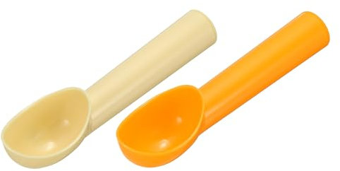 sourcing map 2 palette in plastica per gelato, frutta, anguria, utensili da cucina per gelato, yogurt, cupcake, melone, arancione e beige