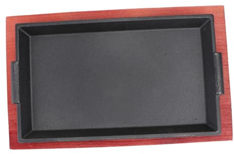 VINTORKY Cast Iron Skillet for BBQ Non-Stick Iron Frying Pan for Grilling Steak Pancakes Teppanyaki Plate