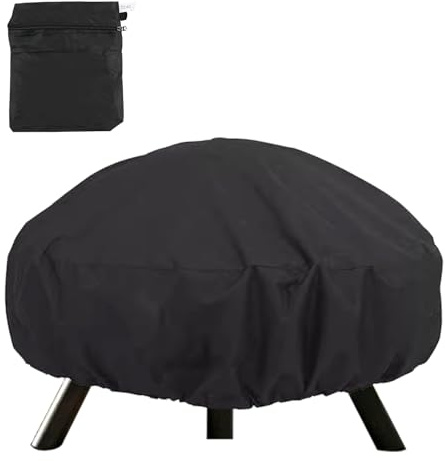 85X40cm 420D Cubierta Redonda para Brasero Impermeable, Funda Barbacoa Redonda, Cubierta para Fogatas Hoguera Brasero, Funda Protectora para Hoguera de Jardín BBQ Exterior, Tela Oxford (85X40cm)