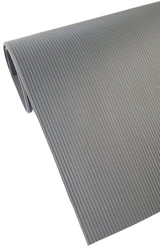 diconfa Gummimatte GRAU Feinriefenmatte GERUCHSARM 3mm stark - BREITE 0,1m bis 2m - LÄNGE 0,05m bis 10m - Auswahl 1m x 2,2m (1000mm x 2200mm) - Rillenmatte Antirutsch Meterware rutschfest
