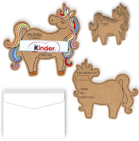Glamifyr 12 Sets Einhorn Einladungskarten Kindergeburtstag,Einladungskarten Einhorn, Geburtstag Einladung für Mädchen Partyeinladungen,Kindergeburtstag,mit 12 Briefumschläge