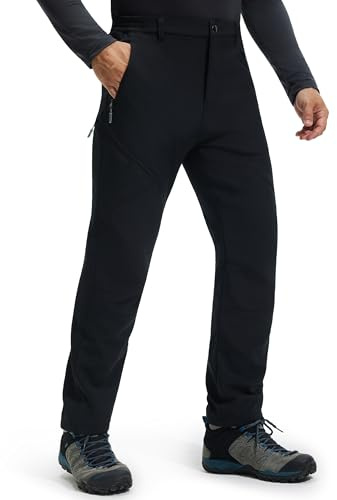 Libin Thermohose Herren Winter Softshellhose Wasserdicht Winddicht Gefüttert Skihose Wanderhose Winterhose Outdoorhose Schneehose Regenhose Trekkinghose
