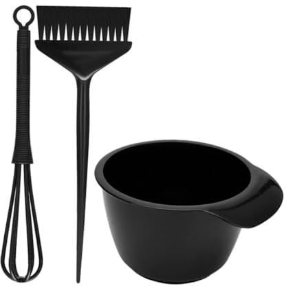 SKISUNO Hair Coloring Brush and Mixing Bowl Hair Dye Tools with Stirring Rod for Easy DIY Salon at Home Black Kit
