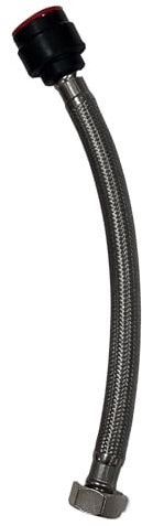 Flexible Tap Connector with Push-Fit – 15mm x ½ Flexi Hose, 300mm Length for Sink, Basin & Tap Plumbing Installation