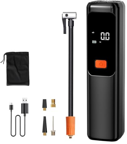 Gonfiatore per pneumatici | Spegnimento automatico per auto compressore d'aria pompa gonfiatore | Adattatore ricaricabile per SUV Berlina Moto Camion Veicolo Biciclette Palline Giocattoli