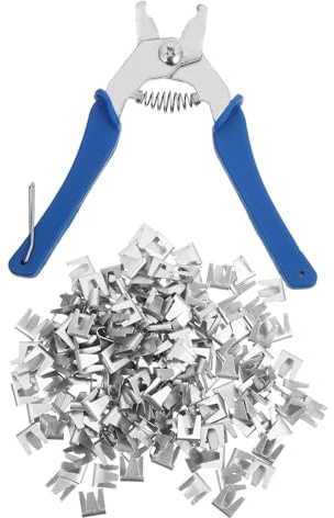 DOITOOL Set 301 Clip a Molla e Pinze per Gabbie in Filo Metallico in Acciaio Inox Clip a J per Fissaggio Reti Metalliche Accessori per Assemblaggio e Riparazione Gabbie Conigli Cani