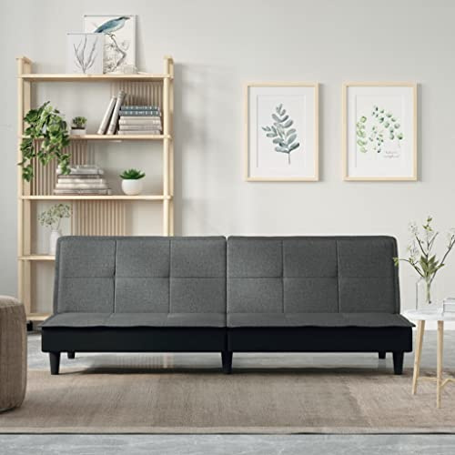 Frdhee Couchgarnitur Ecksofa Couch,Schlafsofa Dunkelgrau Stoff,Kleine Couch Für Wohnzimmer,Schlafzimmer,Büro,Wohnung