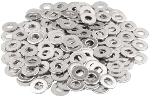 200 rondelle M4 in acciaio inox A2 V2A, rondelle piatte, antiruggine e resistenti alla corrosione, rondelle in metallo per viti, dadi, fai da te, montaggio di mobili, costruzione di macchinari