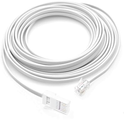 JZK 5M High-Speed BT to RJ11 Telephone Cable - UK Standard Broadband Extension Lead for Landline, ADSL Router, Modem, Fax, Sky Box & Virgin Media (2-Wire 6P2C Flat Cable)