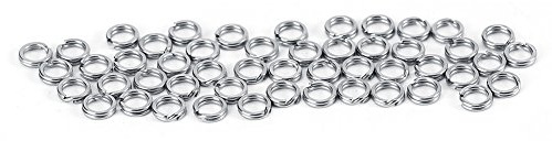 Anneaux Fendus en Acier Inoxydable pour Appât de Pêche Double Cercle Connecteur Lot de 50pcs / 100pcs(6#100pcs)