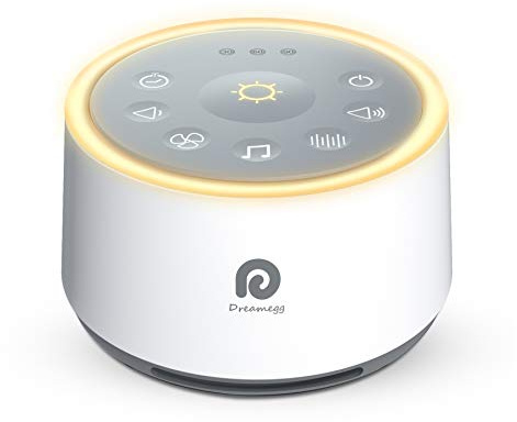 Dreamegg D1 Sound Machine Baby - White Noise Machine for Baby with Night Light, 24 High Fidelity Sounds, Timer & Memory Feature, Noise Machine with Nursery Lamps for Adults, Home, Office (White)