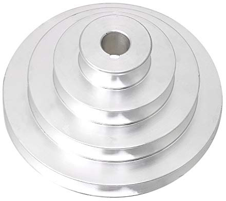 BQLZR 41 mm bis 130 mm Außendurchmesser, 16 mm Bohrung, Aluminium, 4-stufige Riemenscheibe für Keilriemen, Zahnriemen vom Typ A
