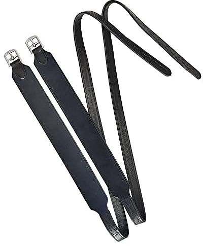 Total Saddle Fit Stability Steigbügelriemen aus englischem Leder, für Spring- und Dressurstile – 137 cm – Schwarz