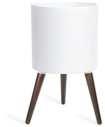 D'vine Dev 88-O-C-1 Pflanztopf mit Ständer, 30,5 cm großer Blumentopf mit Beinen für Zimmerpflanzen, groß, Weiß