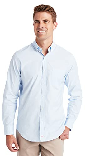 Vineyard Vines Men's Classic Fit Solid Shirt in Stretch Cotton Button, Jake Blue, Medium
