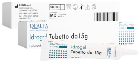TOUCHMED Idrogel - GEL ISOTONICO Trasparente a Tripla Azione - ALTA IDRATAZIONE sulle Ferite Cutanee - Ottima Viscosità ed Eccellente Assorbibilità - Tubetto da 15 Grammi - Confezione da 1 Pezzo