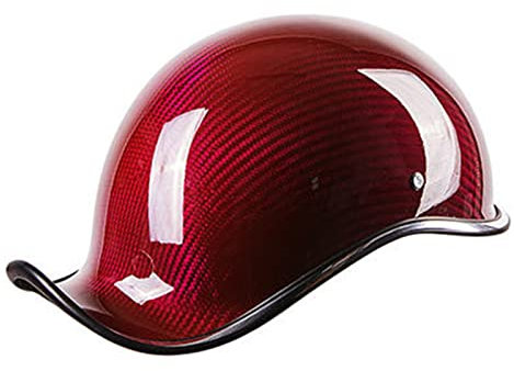 Ever TA Motorrad-Halboffener Helm Vintage Für Frauen Und Herren, Motorrad Jet-Helm DOT/ECE-Zugelassen, Halbschale Retro, Retro Moped-Helm Brain-Cap Helm Roller-Helm Chopperhelm(Kohlefaser)