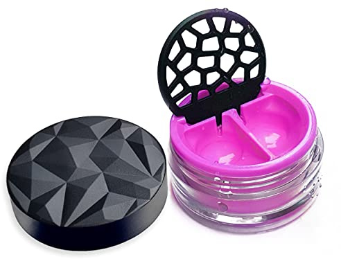 Lensbix Geometrisk kontaktlinsbehållare. Vuxentillbehör med futuristisk 3D-lockdesign. Den eleganta presenten för alla som gillar att bära linser. (No28 rosa)