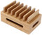 Bambus Holz Handy Dock Aufbewahrungshalterung Telefon Organizer Telefon Tablet Schreibtisch Bambus Ladestation Elektronisches Zubehör Ladestation für Mehrere Geräte für das Home Office