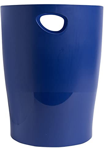 Exacompta - Ref. 45303D - 1 waste paper basket with ECOBIN BeeBlue handles in PP - large capacity 15 liters - dimensions 26.3 x 26.3 x 33.5 cm - For office or home - navy blue color