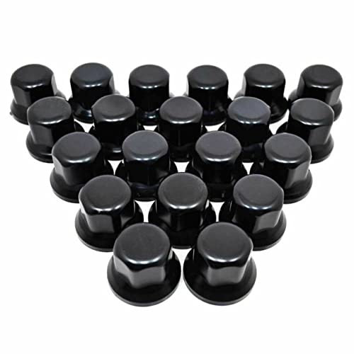 60 tapas de tuerca de rueda de 32 mm, de plástico, color negro, para camión, remolque, autobús, camión, vehículo LKW