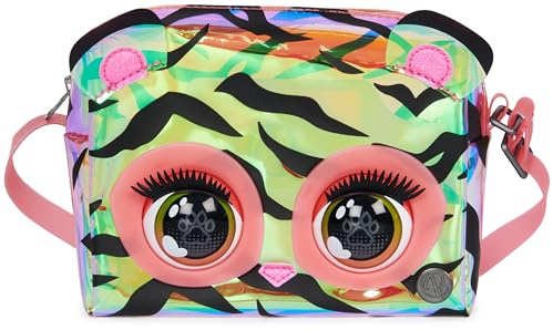 Purse Pets Holografische Tiger Umhängetasche - interaktive Kindertasche mit 30+ Geräuschen, Reaktionen, Spielen und Musik, für Kinder ab 4 Jahren
