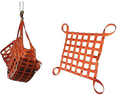 Hangendes Hebenetz - Anhängernetz, Anhebendes Ladungsnetz, Flaches Hebenetz Aus Polyesterschlinge Reißfeste Sicherheitsnetzgurte Mit, Hängendes Netz Für Bewegliches Abschleppen (Size : 4 X 4M/Mesh 20