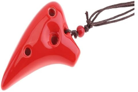 Okarinas Ocarina Keramik Alto C handgeschnitzte Ocarina 6-Loch-Instrument schwelende Flöte Ocarina for Erlernen von Anfängern Geschenk (Color : Red)