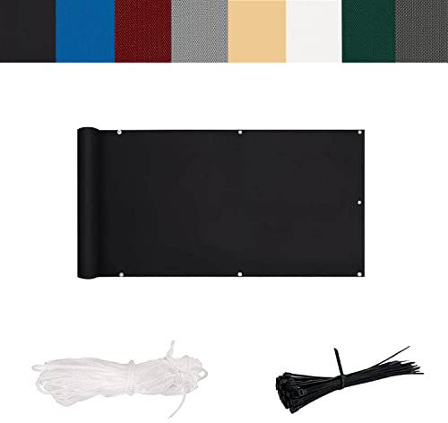 AEREY Balkonbespannung 145x900cm UV Schutz Balkon Sichtschutz Balkonabdeckung Extra Lange Kordel Sichtschutz für Gartenzaun und Balkongeländer