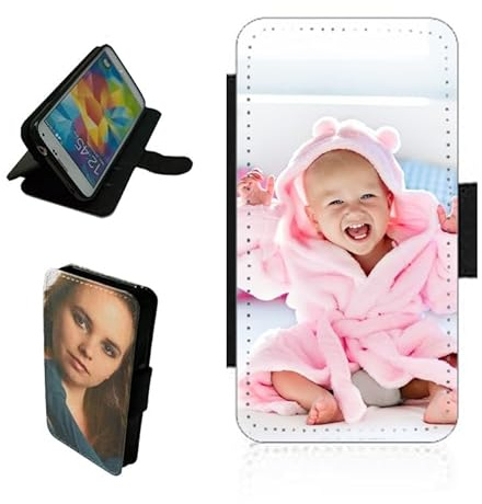 Customised-Printing For Samsung Galaxy A05S personalised phone case wallet flip case photo on the front panel Black