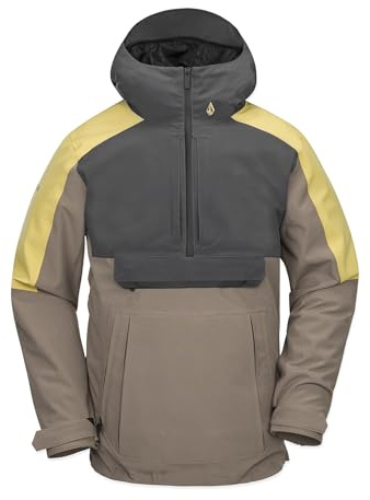 Volcom Brighton Anarok - Chaqueta de snowboard con capucha para hombre, Castaño S5, Large