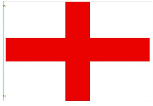 Bandera grande de San Jorge de Inglaterra, de 1.5 m x 0.9 m, doble cara con ojales de latón, color vivo y resistente a la decoloración UV, bandera nacional de San Jorge para decoraciones de jardín y