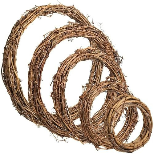 5 Stück Weihnachtliche Rattan-Olivenkränze für Haustür, natürlicher Weinreben-Kranz, Ring, 14 Stück, für Bastelarbeiten, Weihnachten, Hochzeit, Feiertage, Hochzeit und Party-Dekorationen (60 cm)