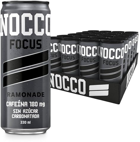 NOCCO - Bebida Energética con 180mg Cafeína, Enriquecida con Vitaminas B6 y B12, Sin Azúcar, Sin Carbohidratos - 24 x 330ml inkl. Pfand (Ramonad)