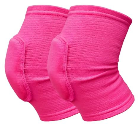 NJIEzhao Knieschoner 1 Paar Sport-Knieschoner aus verdicktem Schwamm, Sport-Kompressions-Knieschutz for Erwachsene und Kinder, Tanz, Yoga, Volleyball-Training, Knieorthese(Red S)