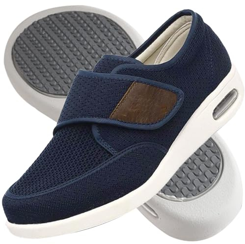 Zapatillas Cómodas Ancho Especial Zapatos Pies Anchos,Blue,42EU