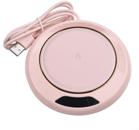 Calentador de bebidas USB de 20 W con tres opciones de temperatura para calefacción personalizable (rosa)