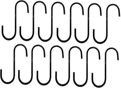 Ganchos for colgar, 12 piezas de ganchos de metal for colgar ollas, ganchos for colgar armarios, ganchos en forma de S, ganchos for colgar utensilios de cocina, ganchos de acero inoxidable, ganchos fo